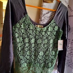 Free people 3/4 sleeve blouse